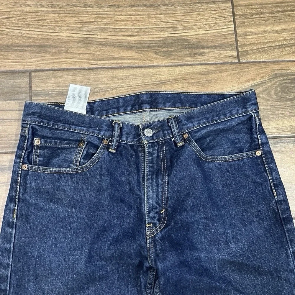Levis 505 Mens 33x32 Regular Fit Jeans Straight Leg Blue Denim